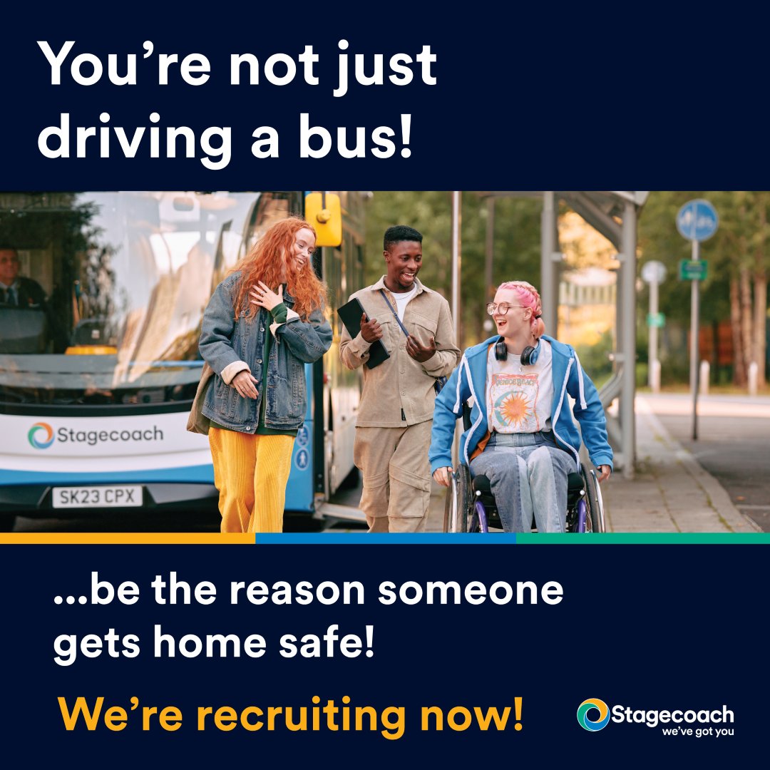 StagecoachSouth's tweet photo. Drive into a new #career!

We have #BusDriver vacancies at #Guildford 

Join our #bus driving team and enjoy a rewarding job, playing an important role in keeping our communities moving.

View #job #vacancy here > https://t.co/2mzBjzsavx https://t.co/7Hw37Cdbxu