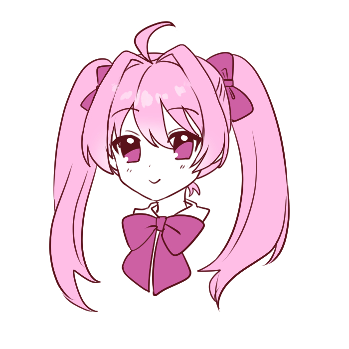 1pt1秒お絵描き宿題】支配人さんへ ピンク髪ツインテの女の子 500秒