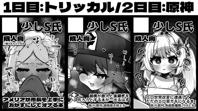 夏コミ申し込んだわよ!!!!!!!!! 『原神』と『トリッカル』で出ます!!!! 今回は原神を2日目で申し込みました ナヒーダはいつも通りですのでよろしくお願いします～