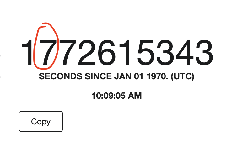 Time Machine Numbers it always hits different whenever this digit of the unix timestamp ...