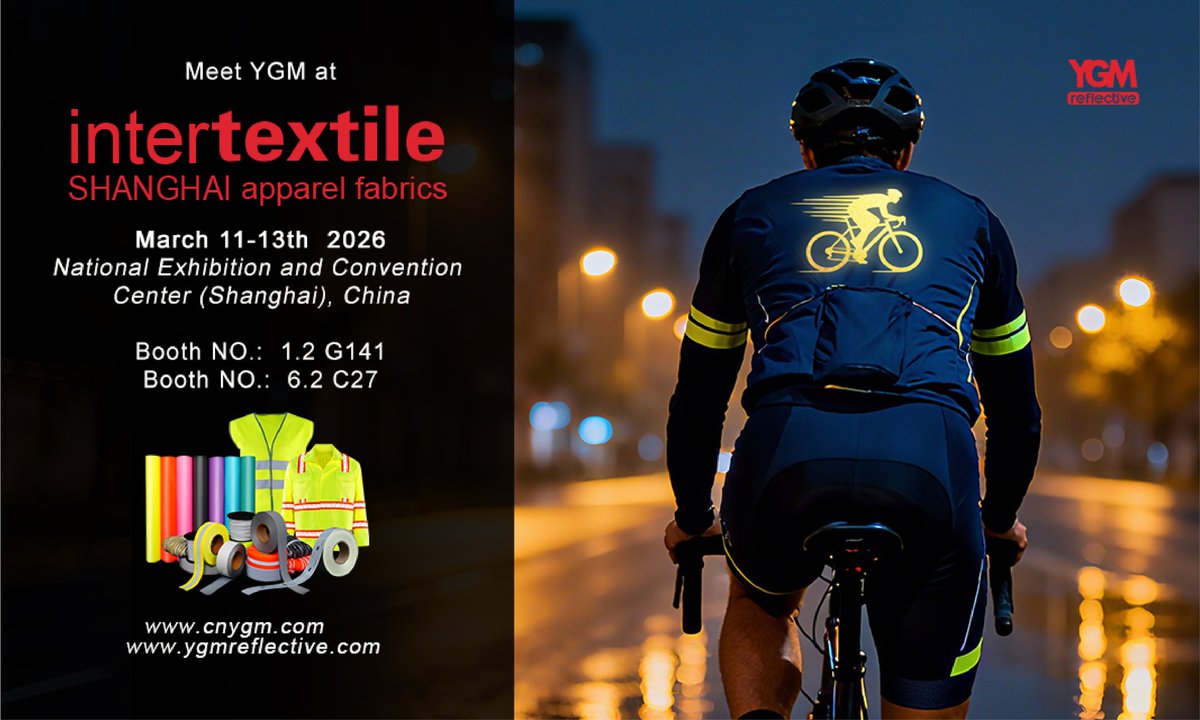 YGMIndia's tweet image. Meet YGM at Intertextile Shanghai Apparel Fabrics 2026 (Mar 11–13, Shanghai)!

Reflective fabric, heat transfer vinyl, reflective tape &amp;amp; custom printing — built for safety &amp;amp; style.

Let’s connect! ✨
#IntertextileShanghai #YGMReflective #ReflectiveMaterials