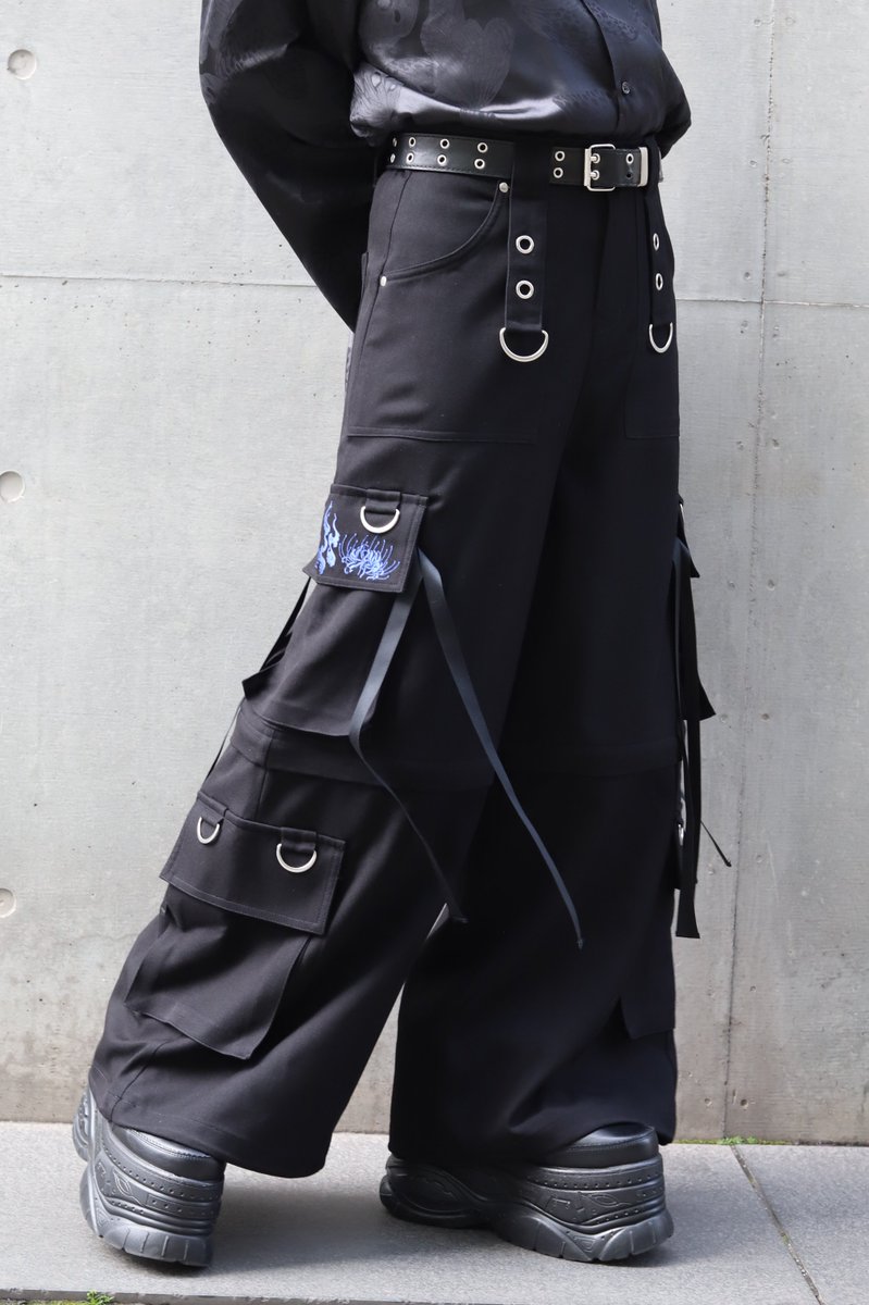 New Arrival】 彼岸花×鬼火2WAYパンツ 和とパンクが融合するカーゴ