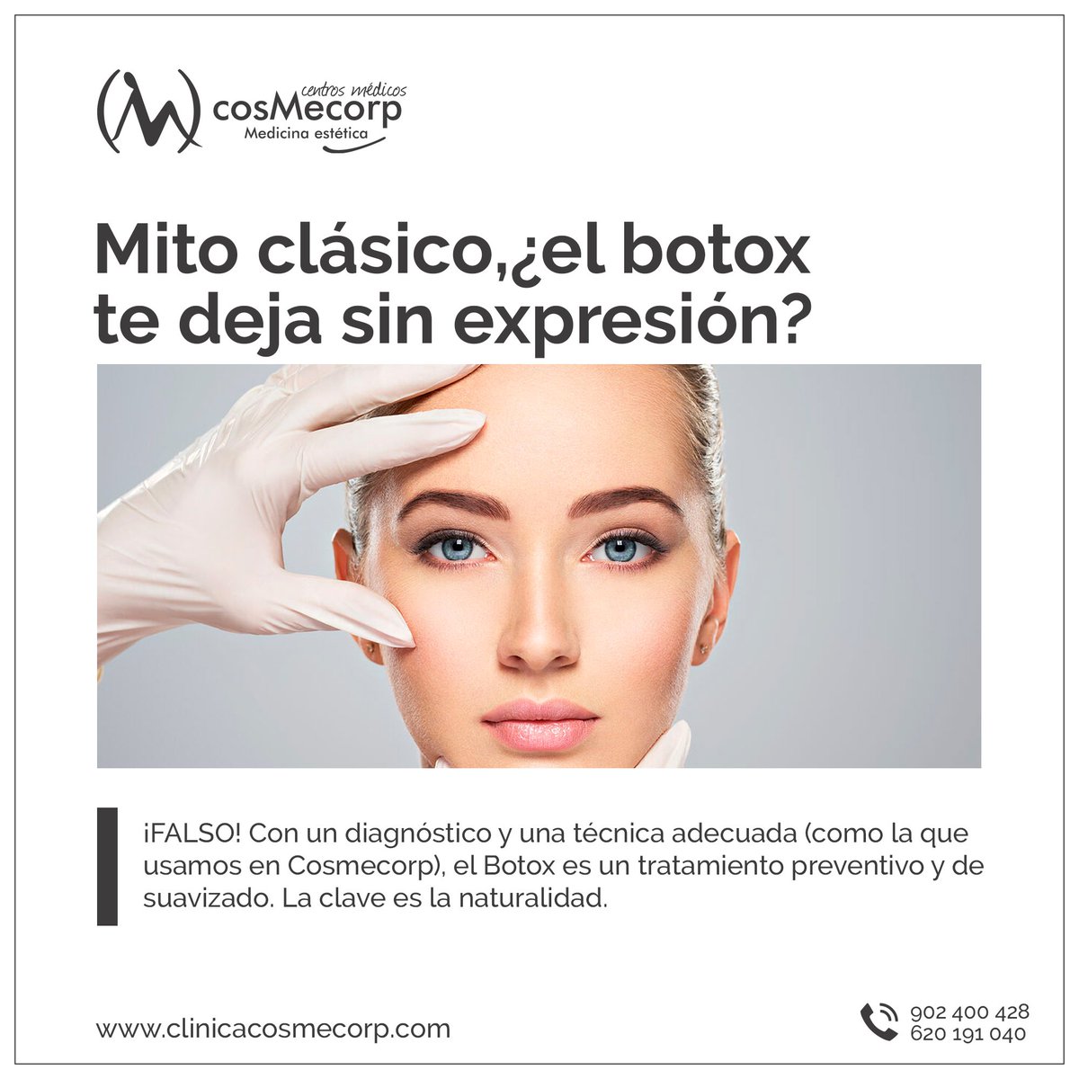 centrocosmecorp's tweet photo. 🤖 ¿EL BOTOX TE DEJA SIN EXPRESIÓN?

¡FALSO! Con un diagnóstico y una técnica adecuada es un tratamiento preventivo y de suavizado.

RESULTADO PROFESIONAL: 
✅ Rostro relajado
✅ Atenúa líneas de expresión
✅ ¡Puedes seguir gesticulando y sonriendo!

➡️ https://t.co/vdJp8O9e68 https://t.co/xYxCS48ANC