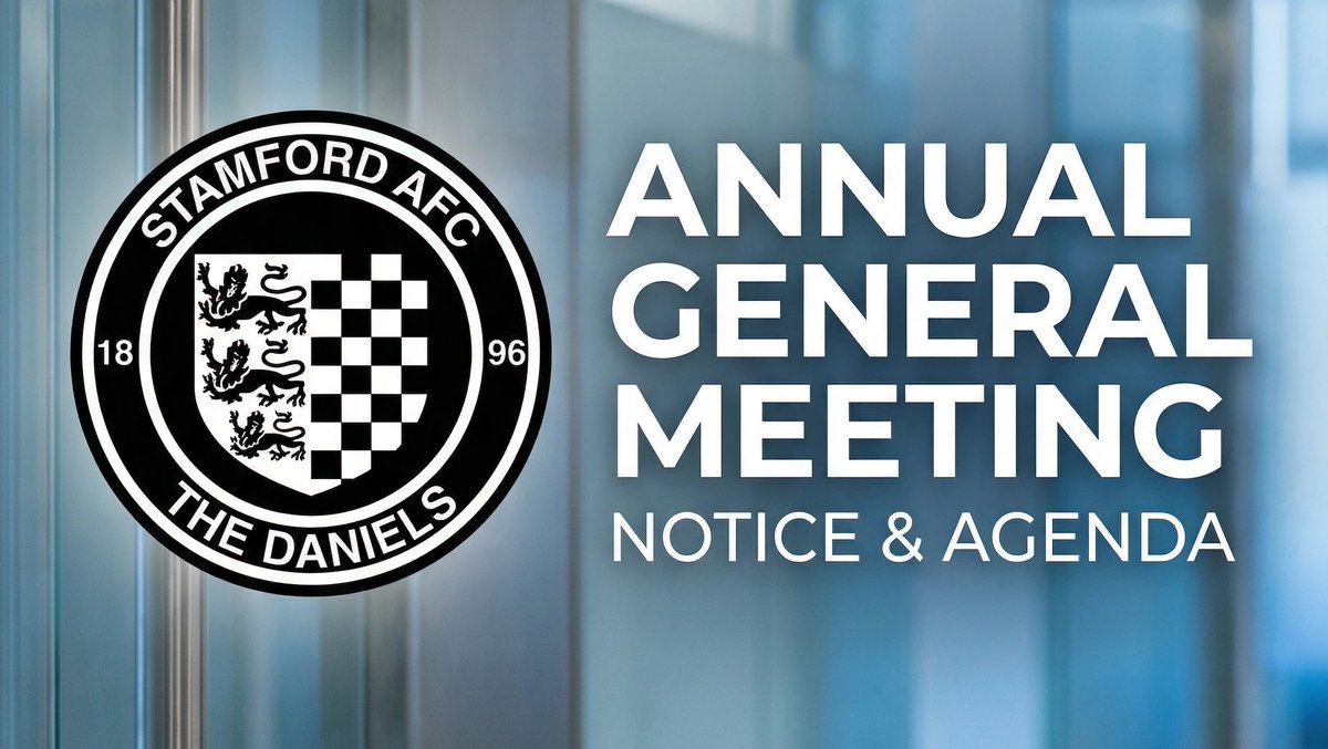 📢 AGM Announcement

The Annual General Meeting for Stamford AFC will take place on:

🗓 Monday 13th April
📍 Bar at Borderville
🕖 7:00pm

Shareholder packs will be distributed shortly.
