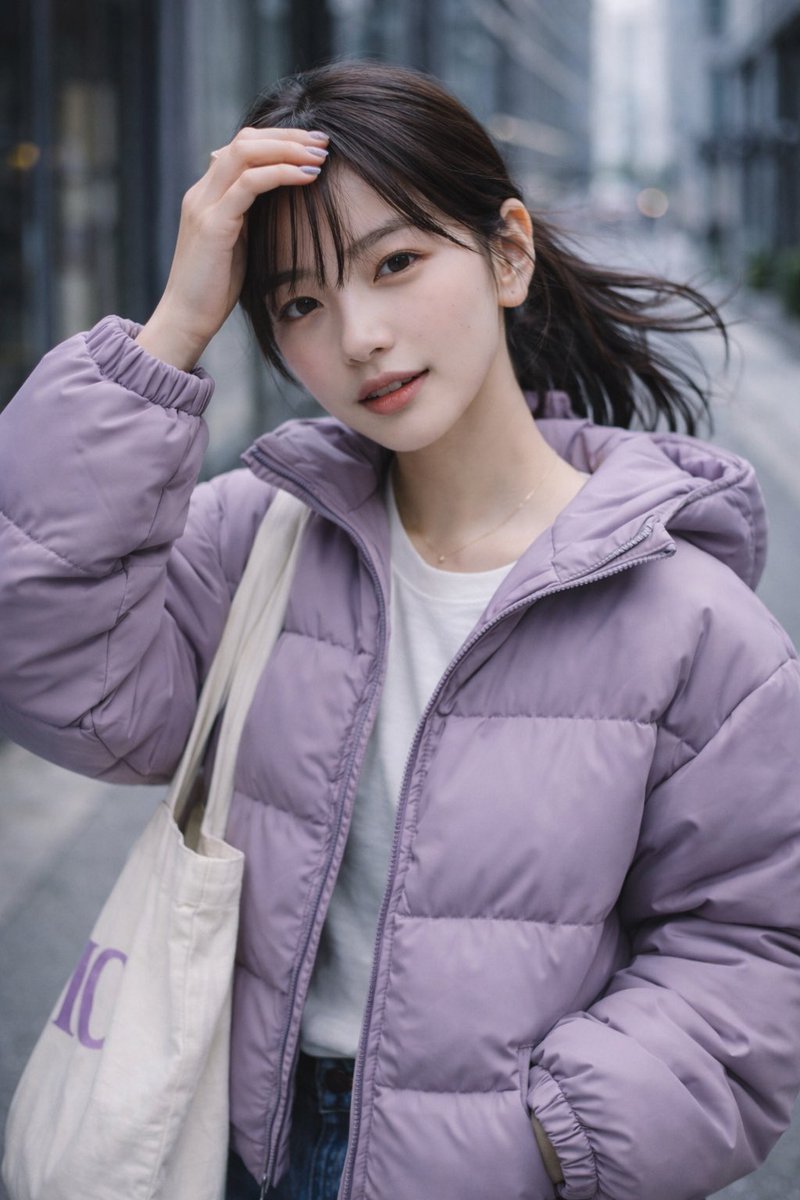 orcaro007's tweet photo. #今日の彼女
ダウンの色がお気に入り💕
似合うでしょ？✨

The wind always knows.

#DailyMuse #japaneseaesthetic #AIart https://t.co/IchHj7nhvz