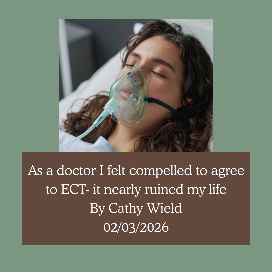 MITUKteam's tweet photo. As a doctor I felt compelled to agree to ECT- it nearly ruined my life By Cathy Wield
https://t.co/elq8FqbY28
#ECT #MentalHealthDebate #PatientSafety #Psychiatry #InformedConsent #MedicalHarm
#PatientVoice #LivedExperience https://t.co/EDoByukw8d