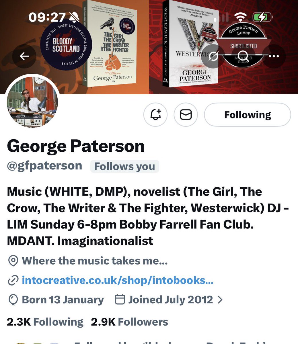 💥 IMPORTANT 💥 

Looks like our friend George Paterson has had his X account hacked 

Please ignore any DMs you may get from this account until GP updates