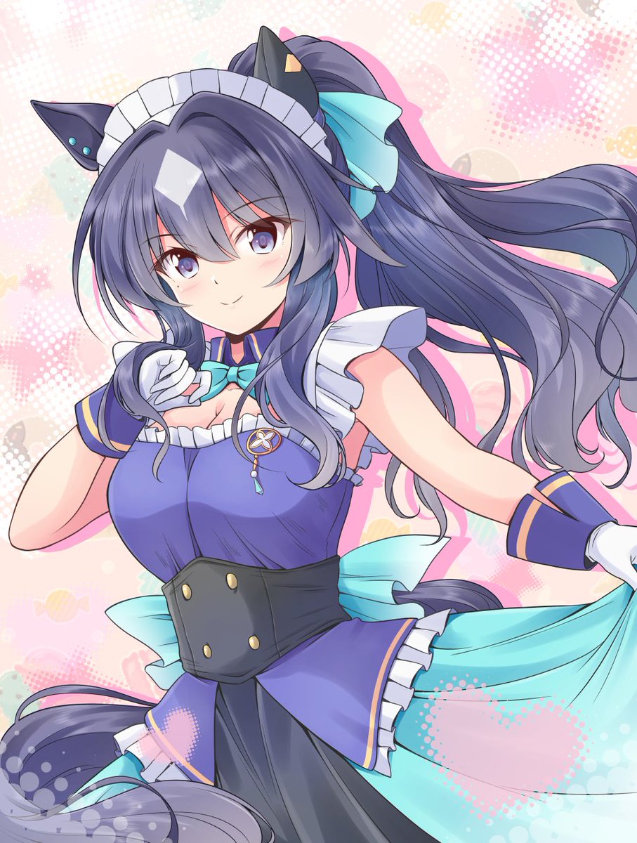 お姉ちゃん、お誕生日おめでとう！
#ウマ娘 #ヴィルシーナ生誕祭2026
🐴過去絵のメイドポニテヴィルシーナ🎂