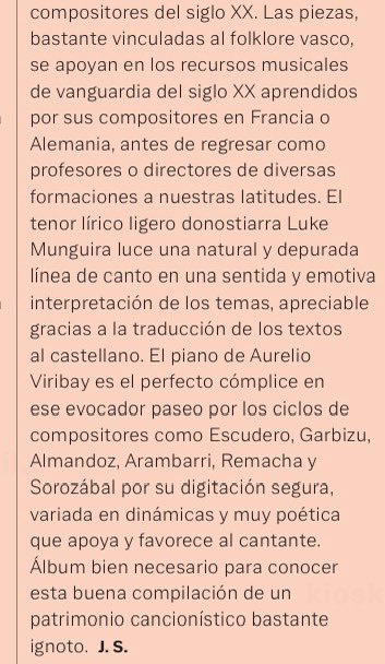 aurelioviribay's tweet photo. Reseña del CD "Aberri Maitiari" en la revista Ópera Actual. https://t.co/LpPRtt426D