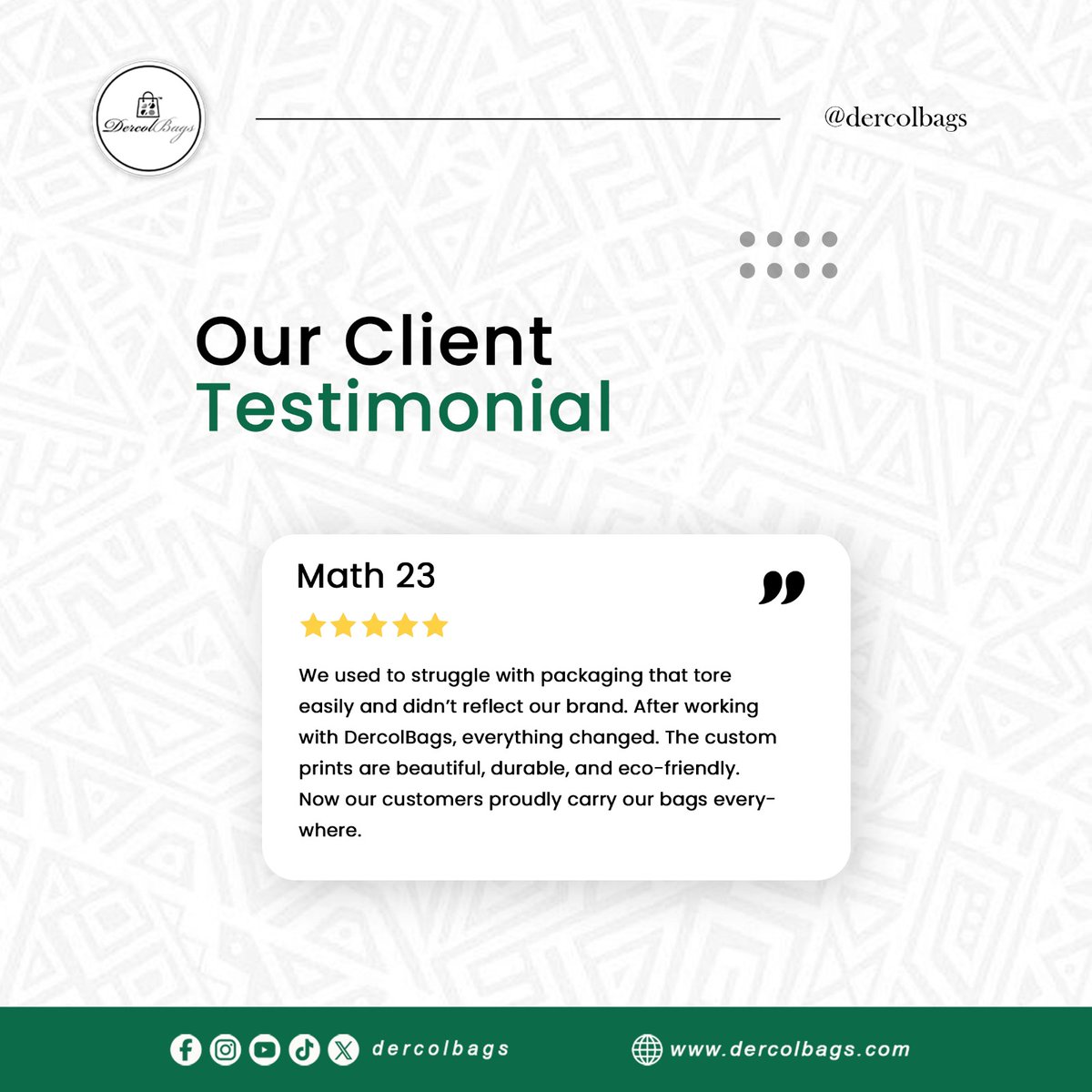 DercolBags's tweet image. Your packaging is your brand in motion🥰.

From weak, tear-prone bags to durable, beautifully printed, eco-friendly packaging, this is the DercolBags difference👌🛍💫.

Let your customers carry your brand with pride🎊💯.

#DercolBags #EcoFriendlyPackaging #BrandUpgrade