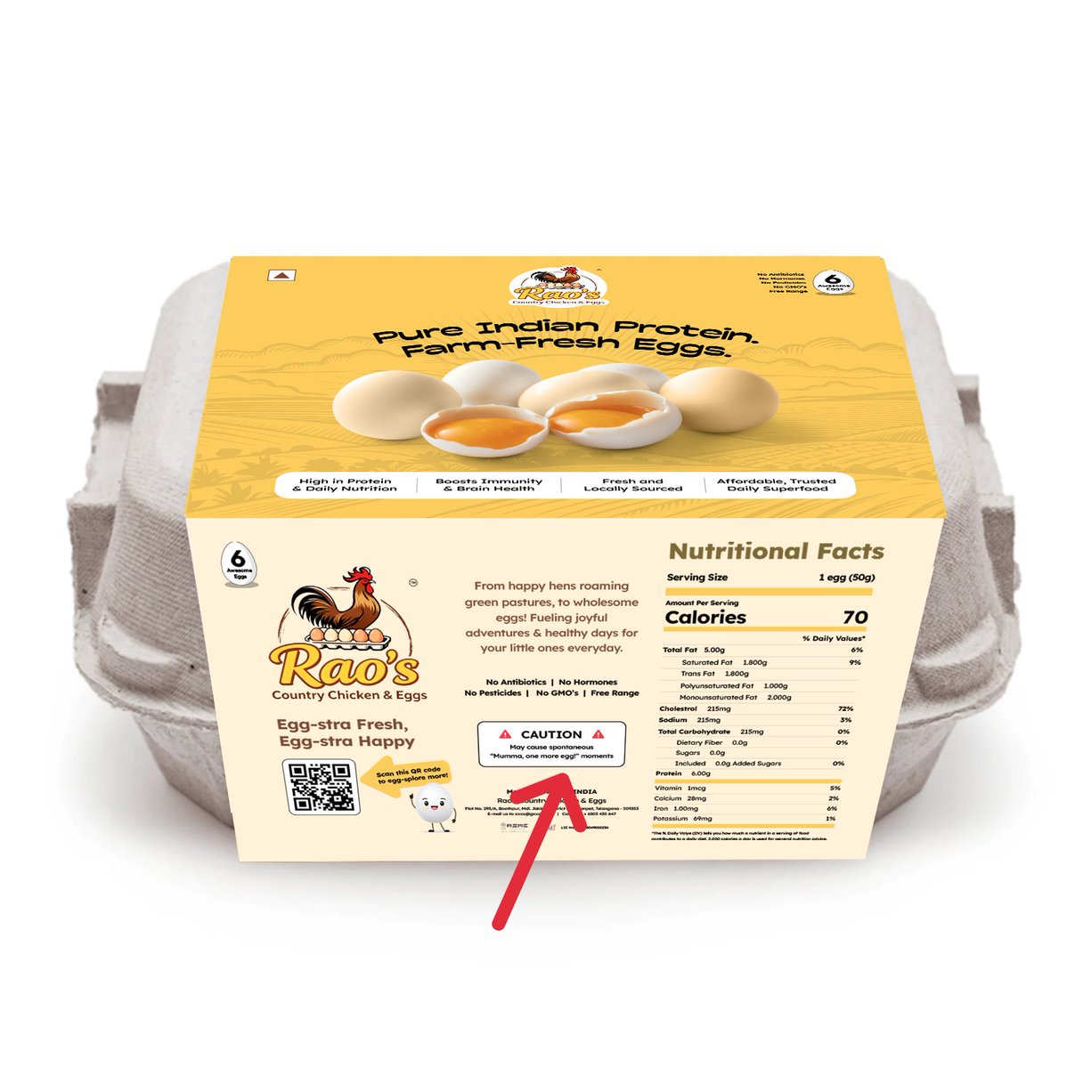 vicky_rockin's tweet photo. 🍵 Green Tea: "Tear the seal, Find your Zen!" on the strip. 

🥚 Eggs: "Caution: May cause 'Mumma, one more egg!' moments." 

✍️ Hand-writing customer names on our home brand boxes. 2/3 https://t.co/j20nmwwFIF
