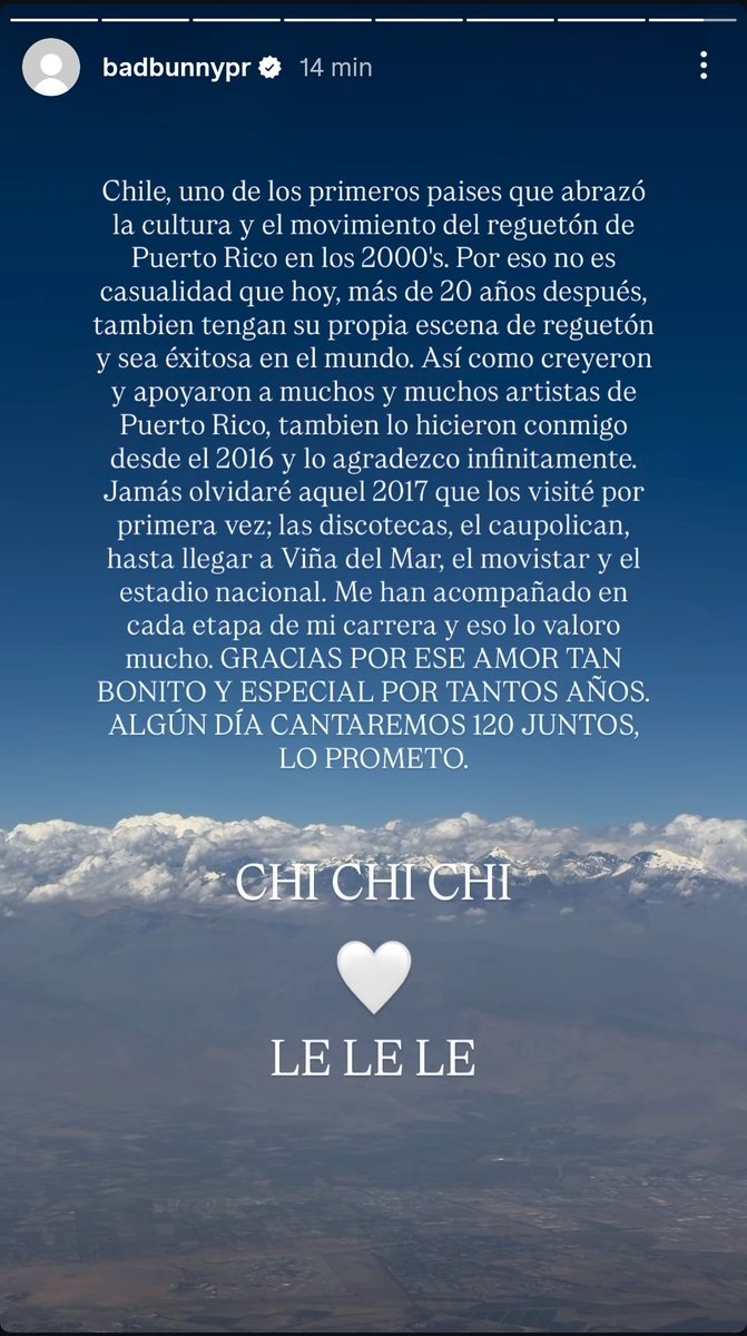 Bad Bunny culiao me hace emocionarme, ese "algún dia  cantaremos 120 juntos" es una curita al corazón. Supo lo que todos pedíamos, y él quiere entregarlo! Son detalles con los que se quedó 🥲 🥺