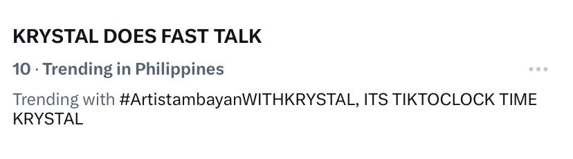 more posts, talians!!!

KRYSTAL DOES FAST TALK
#ArtistambayanWITHKRYSTAL