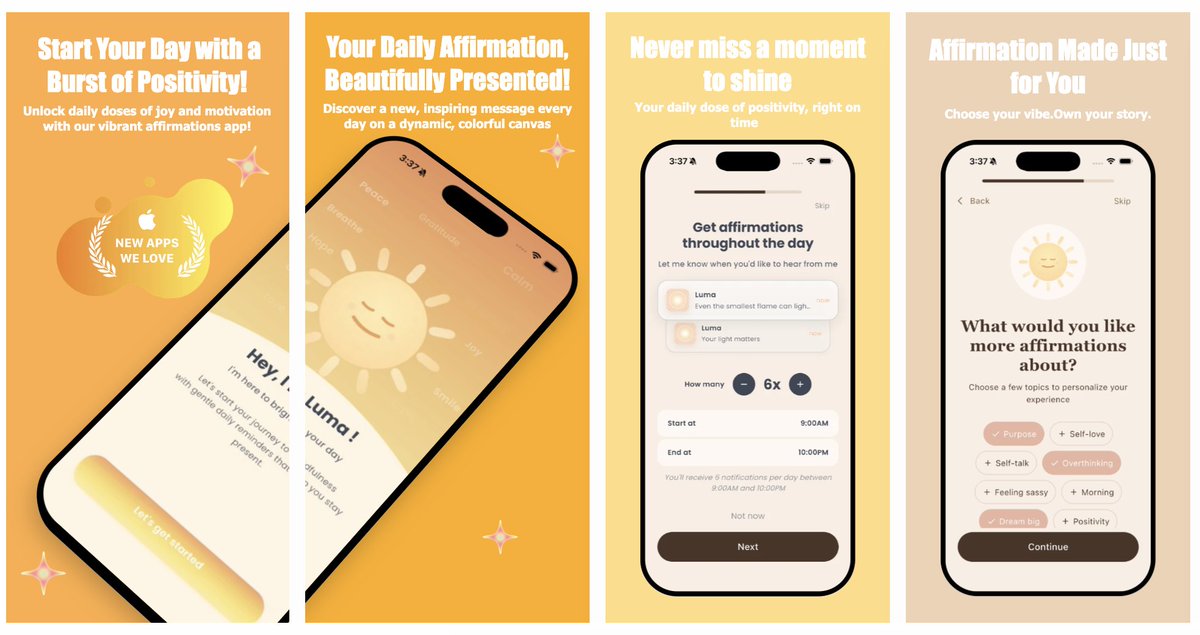 LumaAffirmation's tweet photo. Version 1.0.3  is ready!  
edited  screenshots from the app store 
and little bug fixing! 

Download now: https://t.co/WXZ9gp1rgc

#Motivation  #DailySports #loveisland #lovelive #live #loveyourself #betterme #affirmations #mobileapp #appstore #producthunt #startupoftheyear #starters #IOS123