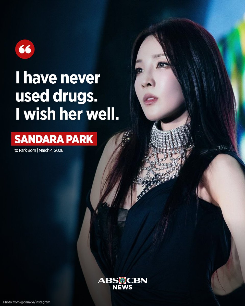 ABSCBNNews's tweet photo. 'I HAVE NEVER USED DRUGS.'

Sandara Park of 2NE1 affirmed she does not use drugs, as alleged by her co-member Park Bom.

READ: https://t.co/sE74PS9v0u https://t.co/ZU47Ci93Zm