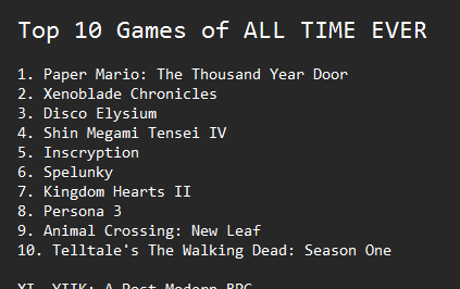 alranican's tweet photo. alran top 10 games ever of all time ever https://t.co/jUDbm7SUMx