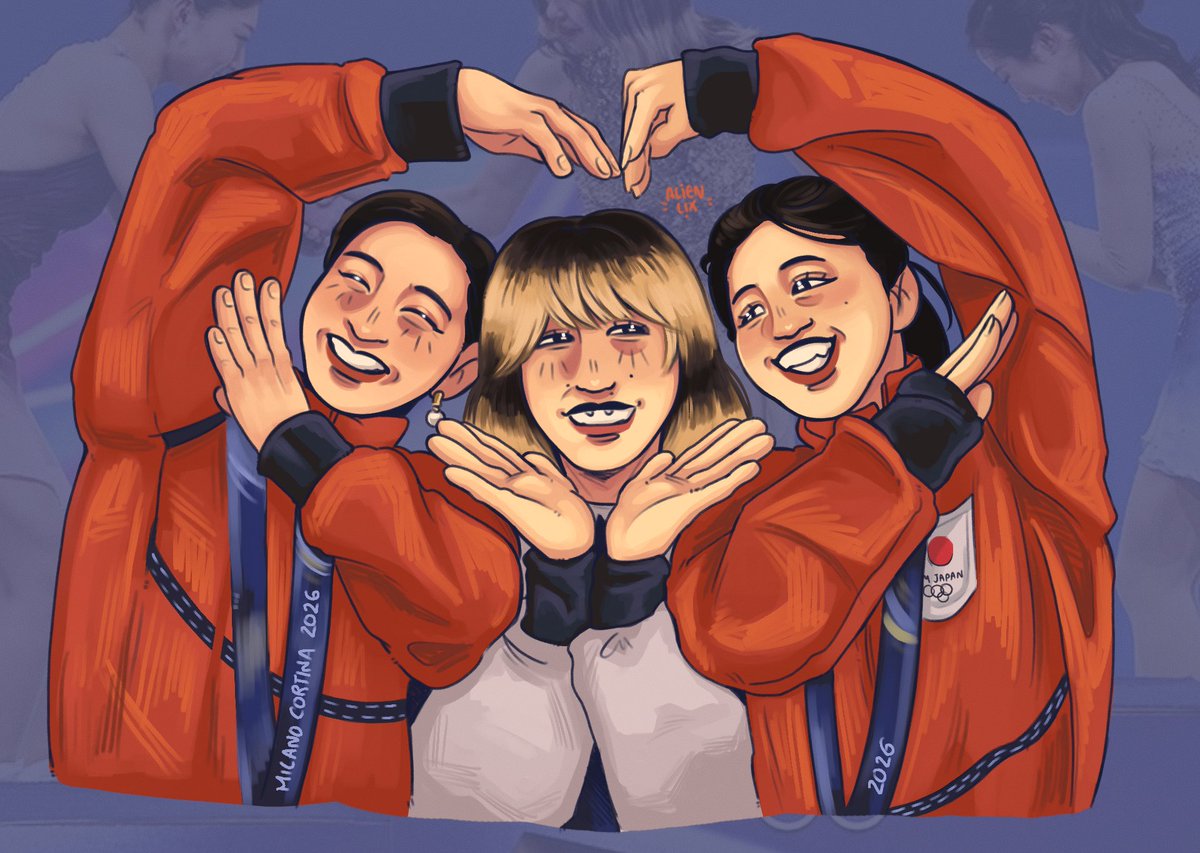 alien_lix's tweet photo. You don’t know how much I love this trio 

#MilanoCortinaOlympics2026 https://t.co/dDzTfiTlfE