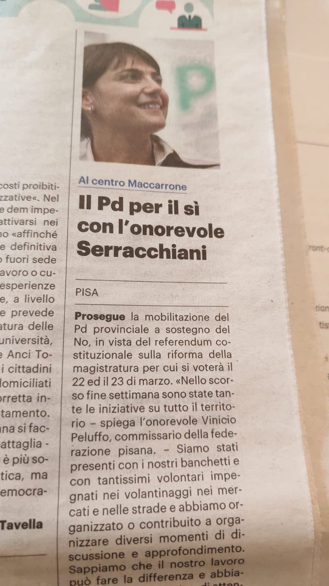 ErmesAntonucci's tweet photo. Per “La Nazione” Serracchiani (responsabile giustizia Pd) vota Sì. Ovviamente è un refuso, ma la confusione è legittima visto che Serracchiani nel 2019 aderì alla mozione Martina che prevedeva la separazione delle carriere…
“Come si cambia per non morire…” (cit.) https://t.co/UBxu0HFEQT