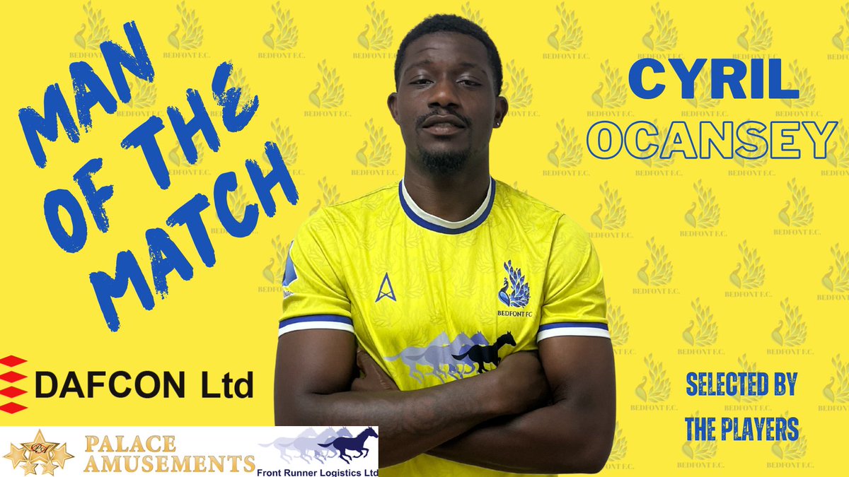 BedfontFC's tweet photo. 🏆MAN OF THE MATCH🏆

Last nights MoTM........

@cjunior10_ 👏👏👏

Cyril travelled back in time and played like he was 22 again!! He didn't stop running, chasing down everything, pressing and scored the teams first goal of the night. 

Whatever his pre-match routine was, we're for it!!

Cyril is proudly sponsored by @DafconHaulage

Dafcon Haulage Limited - A haulage company with a difference - https://t.co/GtyYr8TjfR

 #UpTheYellows #NonLeague #Fountainofyouth #Football #Community