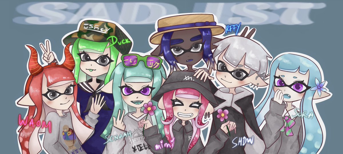 my beautiful team <a href="/Sadist_spl/">SΛDist</a> 🔥🔥 i love them so much 🥰💕 #SΛDISTWIN

no way splatoon post??? i haven’t drawn in a long time! 好耐冇畫畫!! 我同 splatoon 社群有少少斷絕關係，但我真係好鍾意我識到嘅朋友🐙💕 

<a href="/_luu619/">いぬくん</a> <a href="/n_qlxv/">nqlxv</a> <a href="/senaah25/">Senaah</a> <a href="/Riffy___/">R!ffy 彼</a> <a href="/no8_shdw/">ShĀdØw</a> <a href="/Sora886117811/">大罪人</a>