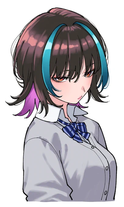 メッシュとインナーカラーの子描いたことなかったので描いた。可愛いね!( ◠‿◠ )