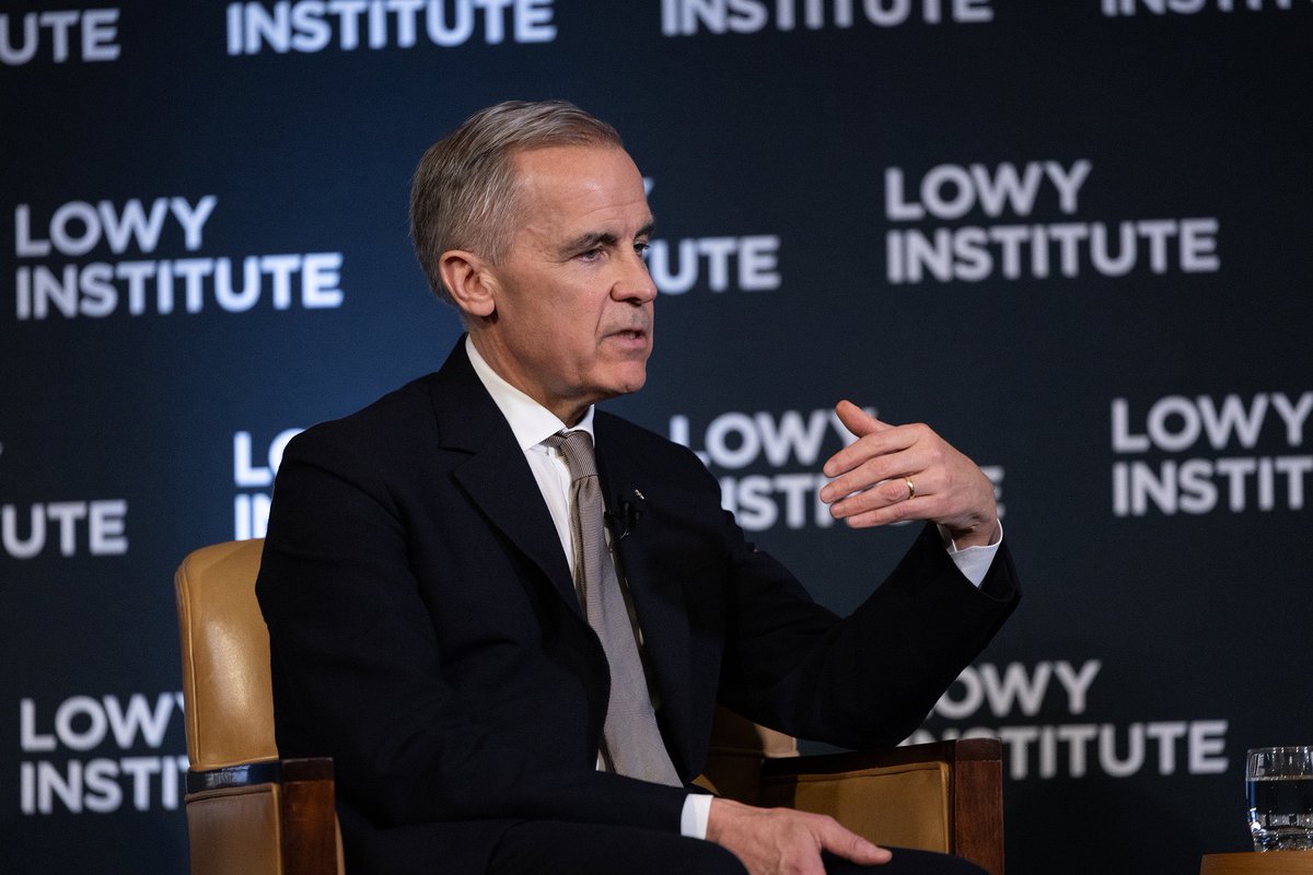 LowyInstitute's tweet photo. Canadian Prime Minister @MarkJCarney joined @mfullilove at the @LowyInstitute tonight for a wide-ranging conversation on the rules-based order, middle power cooperation, and how PM Carney navigates his relationship with President Trump.
https://t.co/fBsYGLqZgp https://t.co/ccdsLl2zia