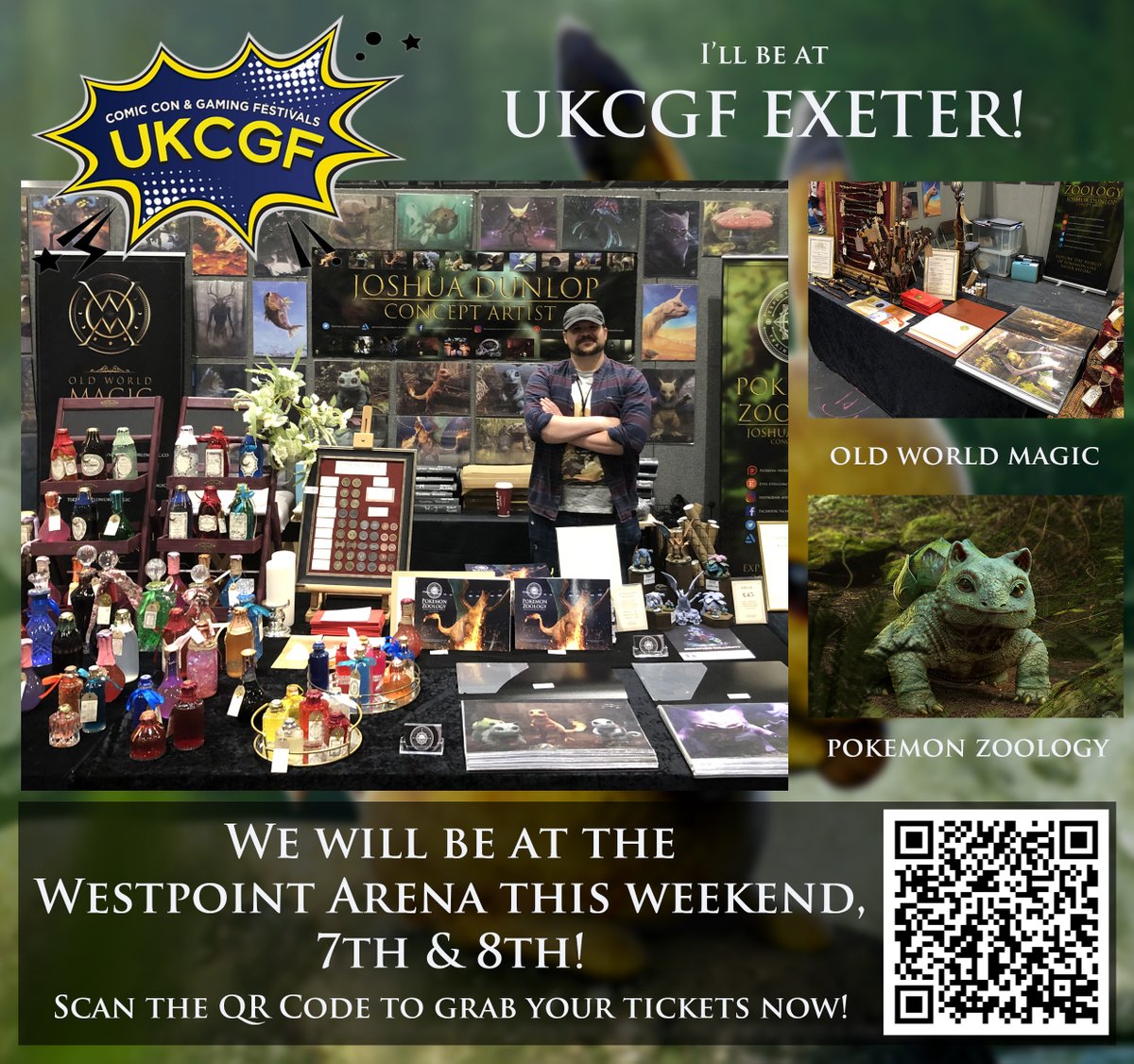 I'm going to be at <a href="/ukcgfevents/">UKCGF</a> EXETER this weekend at the Westpoint Arena! We have lots of cool products so come and say hi!
#ukcgf #pokemon #PokemonZoology #JoshuaDunlop #OldWorldMagic #potions #wands #DragonSkulls #fairies