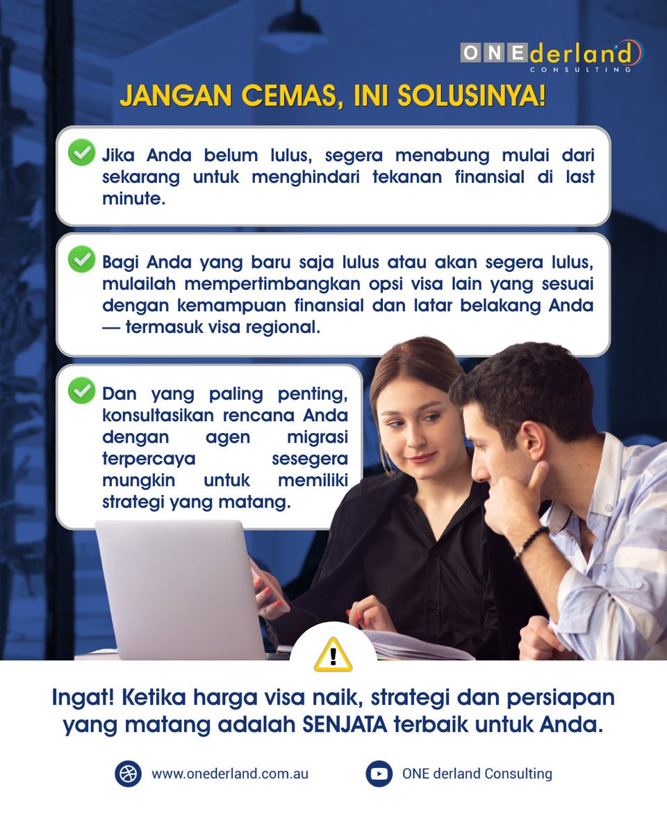onederland_idn's tweet image. Mulai Maret 2026, biaya aplikasi Temporary Graduate Visa (Subclass 485) resmi naik hingga 200%.

Artinya?
Biaya untuk tinggal setelah lulus di Australia sekarang bisa jadi 2X lebih mahal.

#visaaustralia #migrationagent #485visa #internationalstudents