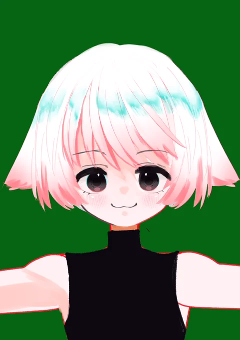 待ってここまでアニメ塗りで作る気できたけど厚塗りかわいいわ… 目もこんな感じがいい気がする