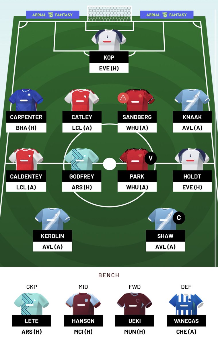 TooneyWSL's tweet photo. @Schurrle_FWSL @aerialfantasy Thanks, my squad is below, I think the international competitions are going to affect a bench boost, so probably CS17? https://t.co/3fSXc4x5rY