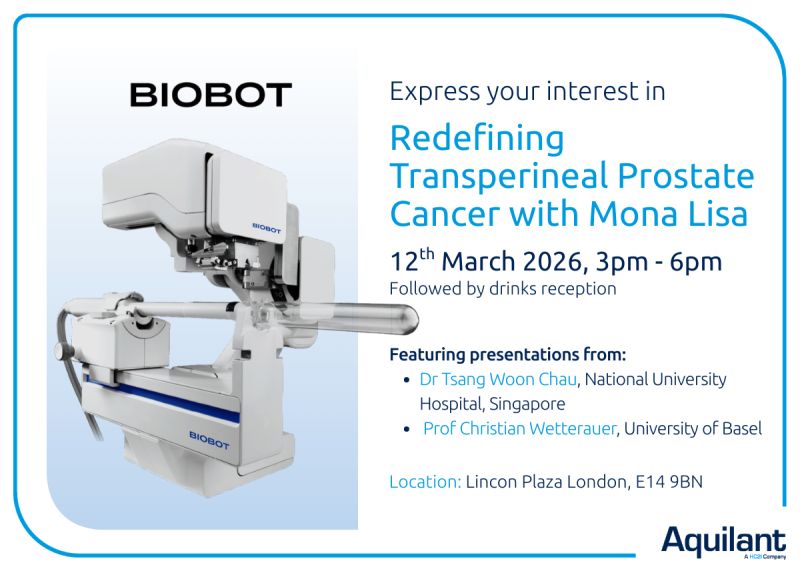 aquilanturology's tweet photo. Calling all #prostate cancer specialists!
Join us in London for an exclusive hands-on workshop:
 “Redefining Transperineal Prostate Cancer with the #Biobot Mona Lisa”

Free to attend – limited spaces!
Register: https://t.co/6yCBDfxz5j

#Prostatecancer #prostatedisease #urology https://t.co/lLVOLc0N8l