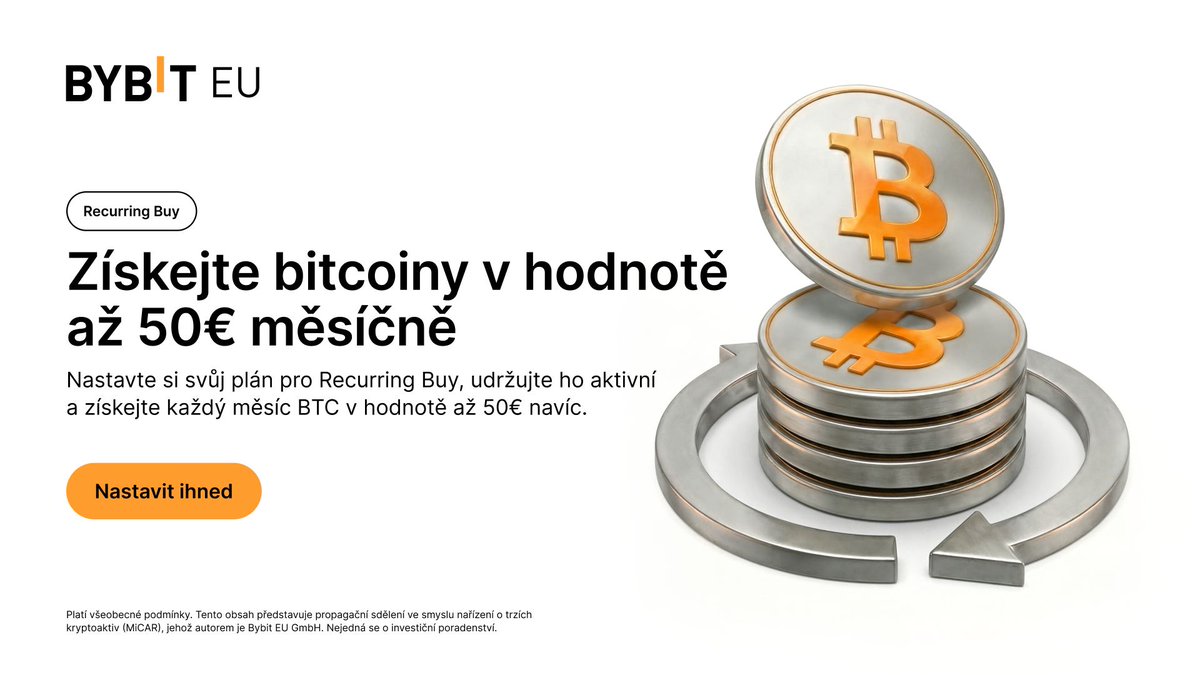 Využijte funkci Reccuring Buy pro automatické nakupování kryptoměn a získejte až 50EUR měsíčně!

👉️ Více informací: i.bybit.eu/1nabSY7b