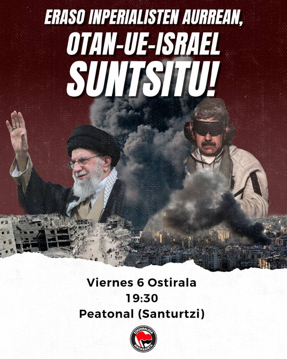 𝑬𝑹𝑨𝑺𝑶 𝑰𝑵𝑷𝑬𝑹𝑰𝑨𝑳𝑰𝑺𝑻𝑬𝑵 𝑨𝑼𝑹𝑹𝑬𝑨𝑵, 𝑶𝑻𝑨𝑵-𝑼𝑬-𝑰𝑺𝑹𝑨𝑬𝑳 𝑺𝑼𝑵𝑻𝑺𝑰𝑻𝑼

𝑩𝑬𝑹𝑹𝑨𝑹𝑴𝑨𝑻𝒁𝑬𝑨𝑹𝑰 𝑬𝒁

📆 Viernes 6 Ostirala
📍 Santurtzi/ Peatonal
🕕19:30