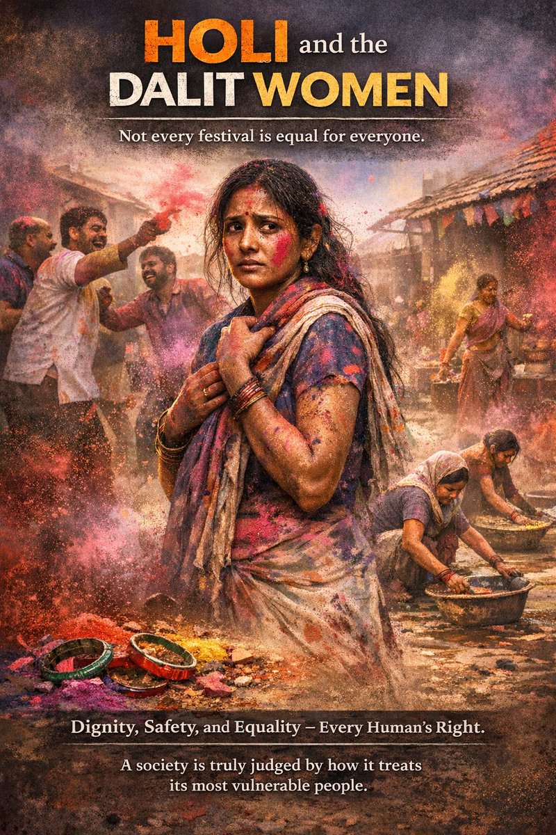 Holi is known as the festival of colors and joy. But for many Dalit women, the day can bring fear, harassment, and discrimination.

#USAirForce Happy Holi #Dhurandhar2 भारतीय सेना #JusticeForRishi #சோழநாட்டில்_தளபதி भारतीय सेना