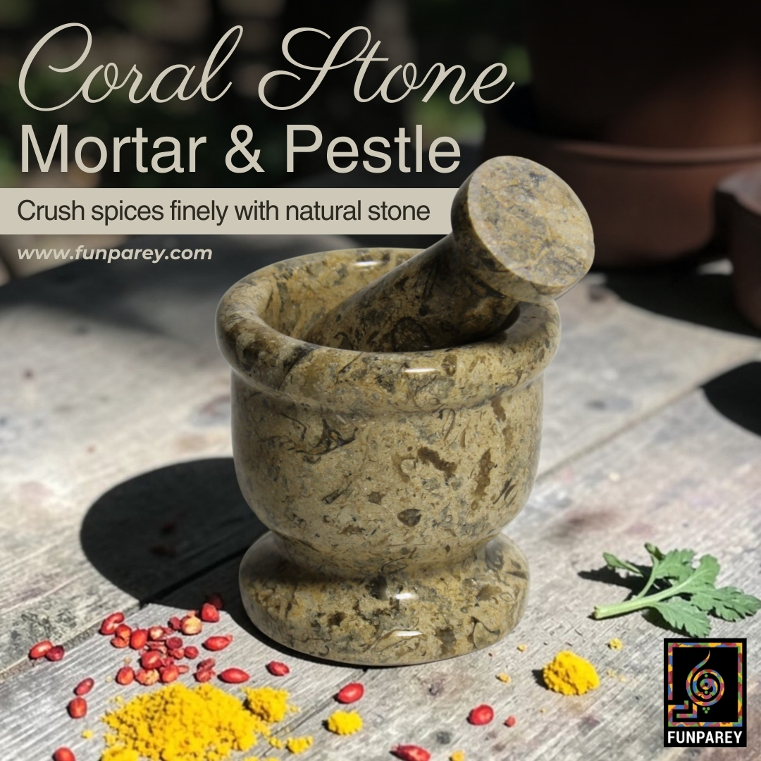 Funparey's tweet image. Grind in style. 🪸 3-inch Mortar &amp;amp; Pestle set handcrafted from natural coral stone. Durable, polished, and perfectly sized for spices or herbs.

Order yours here: funparey.com/product/coral-… 

#Funparey #CoralStoneMortarPestle3InchNaturalCoralColor