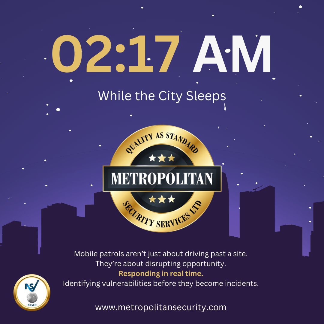 MetropolitanSS2's tweet image. Mobile patrols aren’t just about driving past a site.

They’re about disrupting opportunity.

Responding in real time.

Identifying vulnerabilities before they become incidents.

🌐 metropolitansecurity.com 

#MobilePatrols #NightOperations #BehindTheScenes #UKSecurity