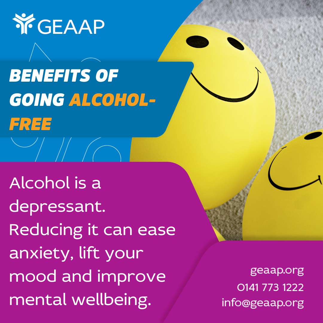 geaap_official's tweet image. Alcohol is a depressant. It can negatively impact your emotional state and exacerbate mental health conditions.

Reducing your alcohol intake can ease anxiety, lift your mood and improve mental wellbeing.

geaap.org
info@geaap.org
0141 773 1222

#alcoholsupport