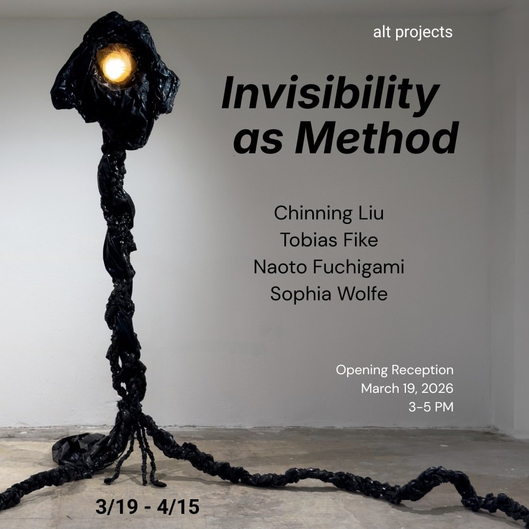 LAでの企画展に参加させていただきます

"Invisibility as Method", 
a four-person show.

Chinning Liu
Tobias Fike
Naoto Fuchigami
Sophia Wolfe

3/19, Thursday
3-5pm

info@altprojects.art for the address
or to schedule an appointment