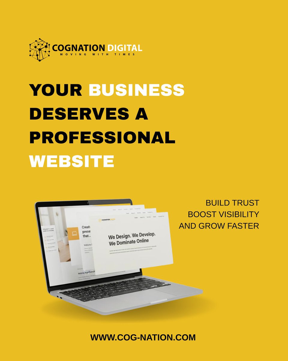 Stop settling for a website that just sits there.

At Cognation Digital, we build professional sites that drive trust and real growth. Stop settling for a digital presence that doesn't match your hustle. 

Let's level up: cog-nation.com 

#WebDesign #businessgrowth