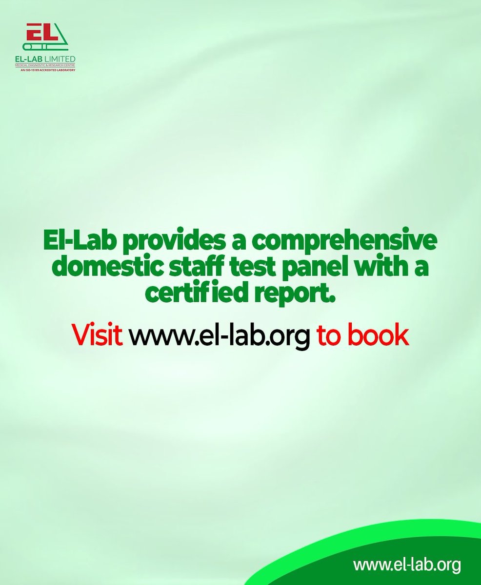 Ellab_ng's tweet image. Call: 08127393115 or DM us for more enquiries!

Visit our website: el-lab.org to book a test.

#ELLABCares #QualityDiagnostics