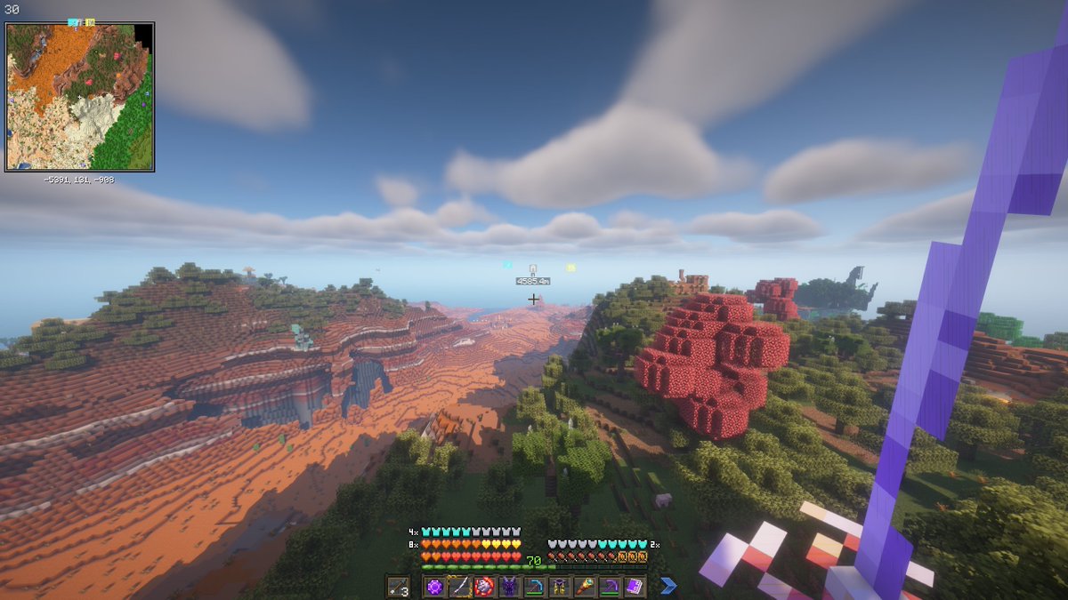 KITI21_game's tweet photo. 前に見晴らし良い地形と出会ったのでShaderサンプル用にスクショしたやつみつけた
①Bliss 
②Sildur’ Vibrant 
③BSL 
④Complementary(いつものをUltra設定) https://t.co/YPx3hMHOE7