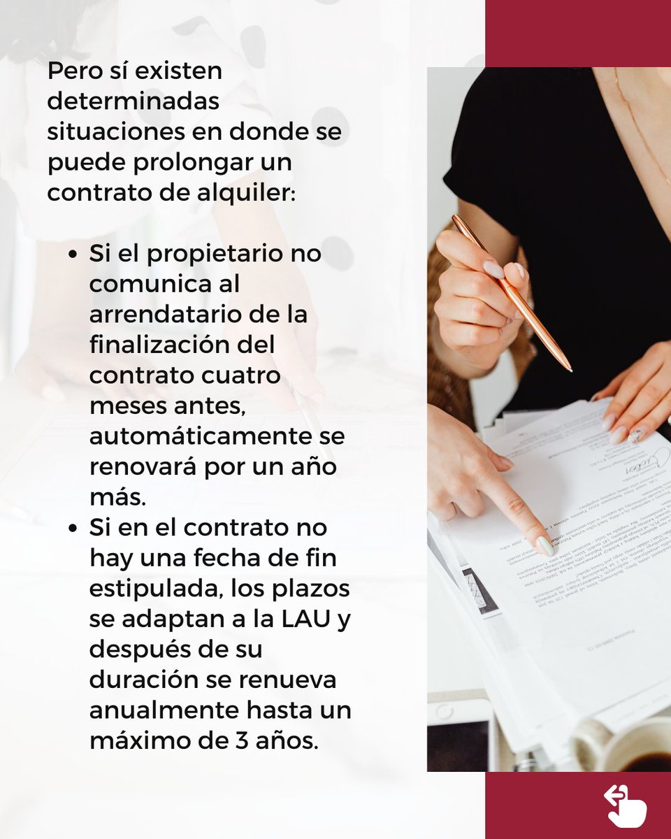 ROGfincas's tweet photo. 🏠 ¿Sabías que un contrato de alquiler no se
convierte en indefinido como tal?

La Ley de Arrendamientos Urbanos establece unos
plazos mínimos y determinadas prórrogas automáticas
que es importante conocer antes de firmar o finalizar
un contrato. https://t.co/eqJZHJnVFf