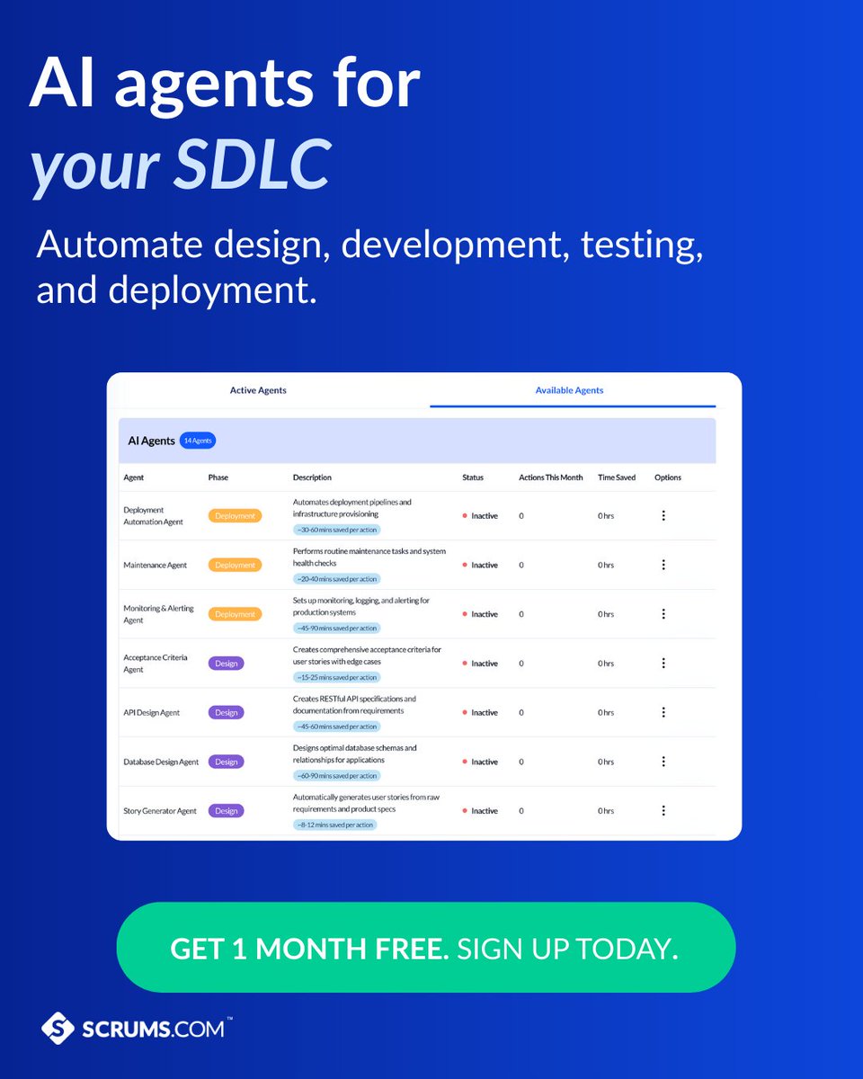 Scrumsdotcom's tweet photo. What if parts of your SDLC could run themselves?

Explore the platform:
https://t.co/kkHXtQga3J https://t.co/VHIJE4ER2c