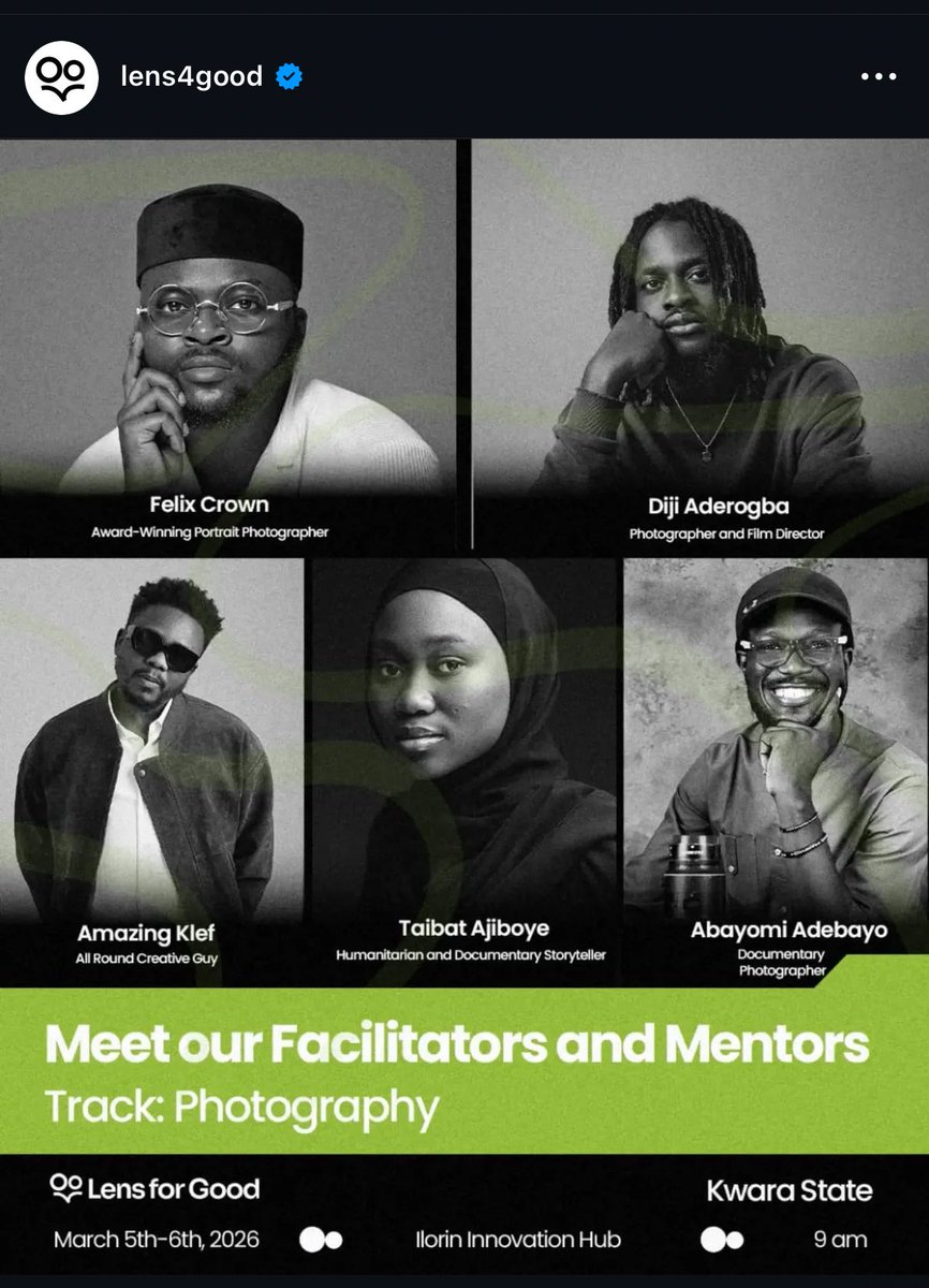 dijiaderogba's tweet image. ~ Grateful to be on a platform like this and to be doing this with some of the best creatives in Nigeria. I have always loved the idea of impacting lives through photography and filmmaking.

Kwara, we are here! #LensForGood
