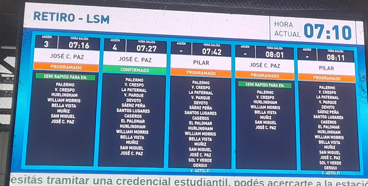 Demoras en el camino... sin cancelaciones pero con demoras... estan avisados... buen viaje, buen miercoles
#trensanmartin