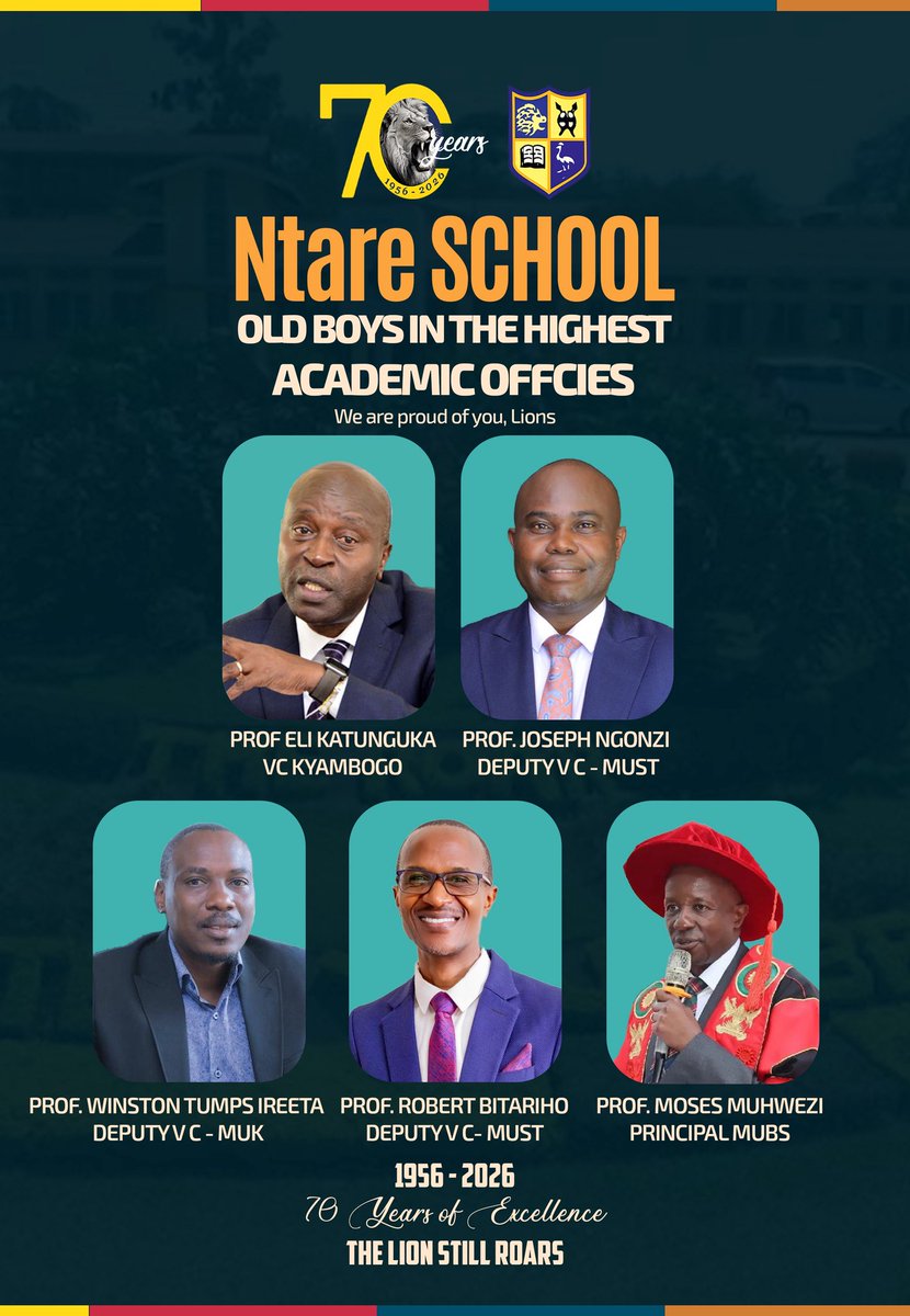 From the gates of Ntare school to the highest academic offices.
For 70 years, Ntare School continues to produce leaders shaping Uganda and continues to guide the next generation of scholars.