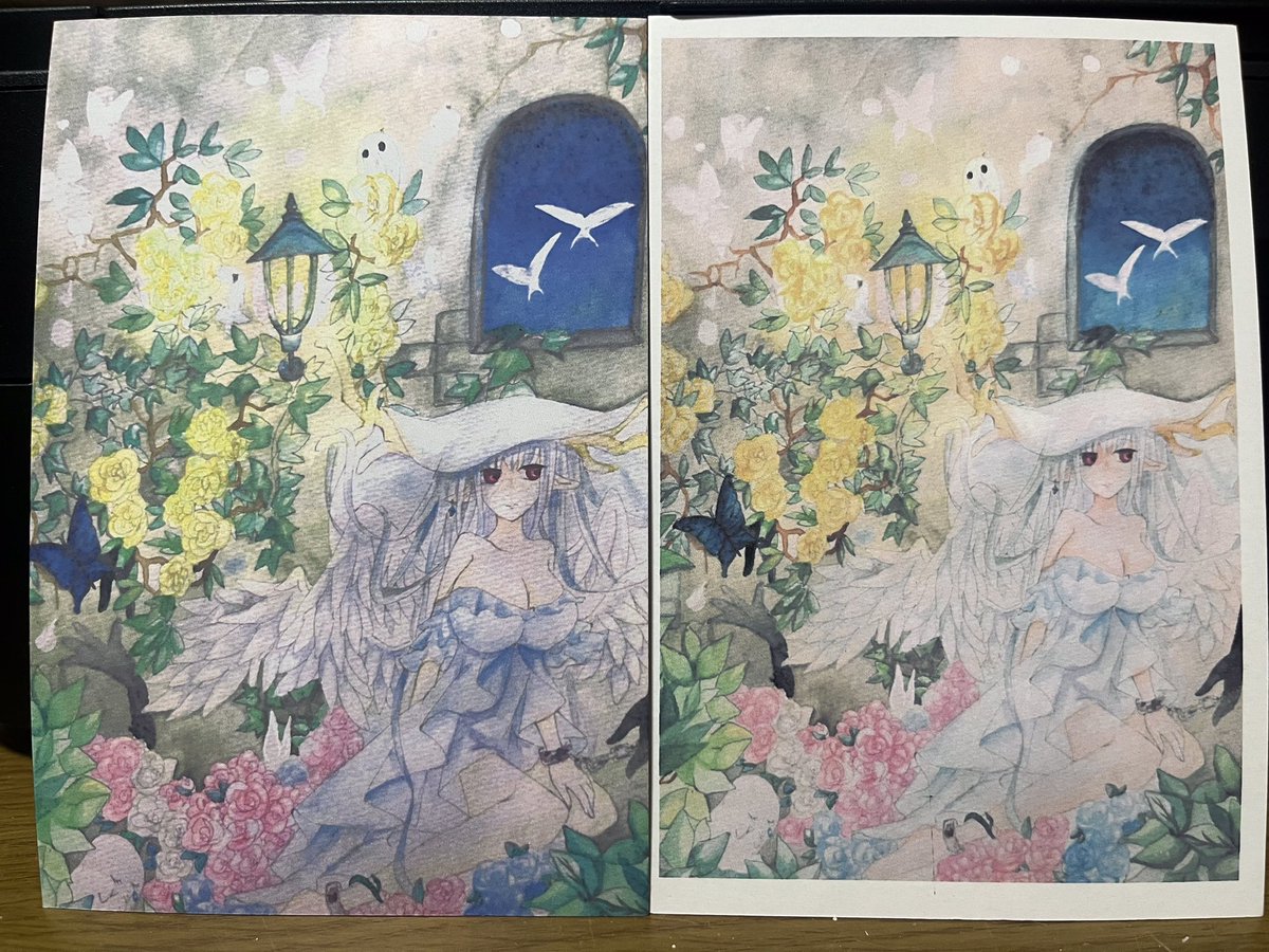 ポストカード印刷したんですが上手くいかない😭💦
ツヤなしだからかなぁ…
アイビスペイントで調整してるんですがどなたかアドバイス頂けませんか…