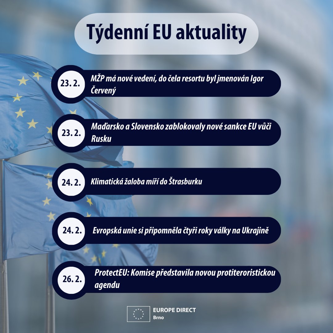 BrnoDirect's tweet photo. Co zajímavého se stalo v EU minulý týden 🇪🇺❓👇
Více na IG ED Brno 👉 https://t.co/ytMhiLWhpy https://t.co/OIEMoqszS4