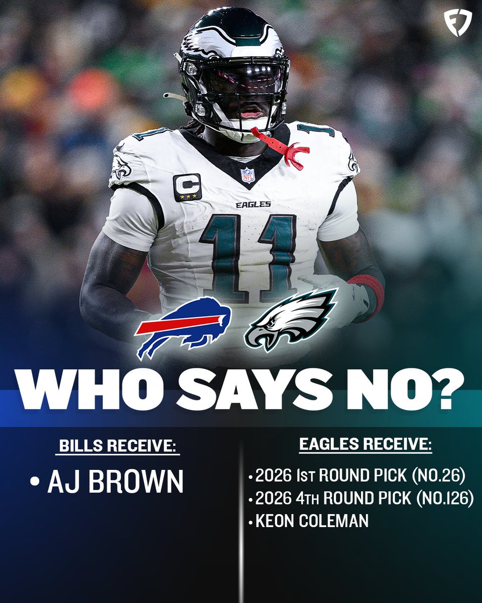 Josh Allen gets his WR1. 
Keon Coleman gets a fresh start. 

Should the Bills &amp; Eagles make this trade to send AJ Brown to Buffalo? 🤔