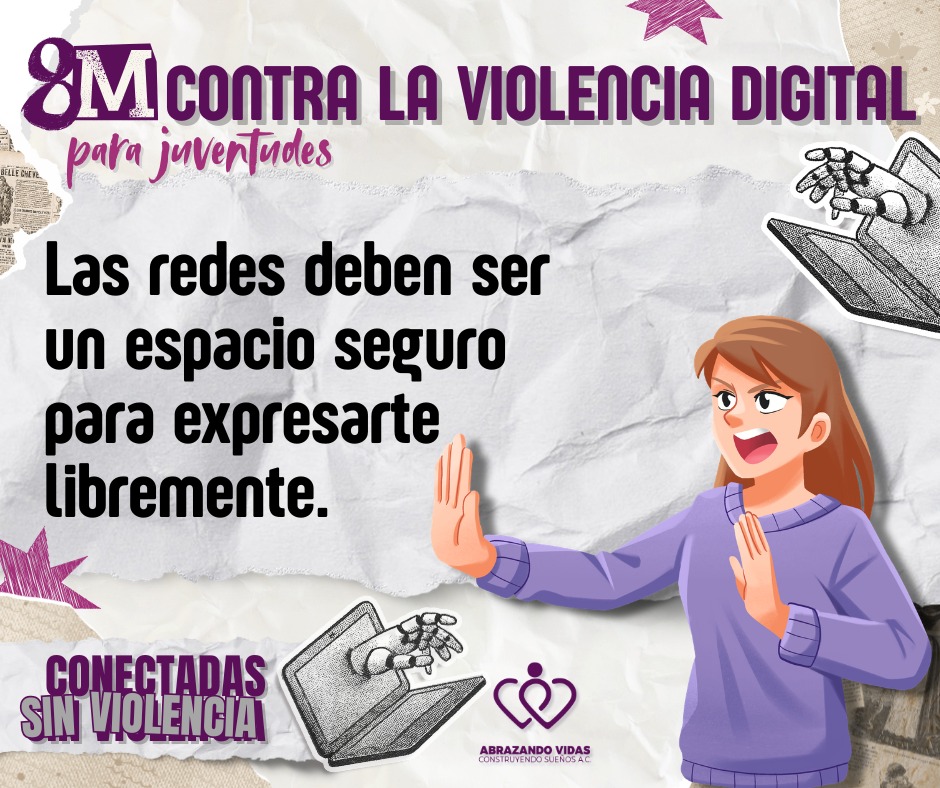 AVyCSong's tweet photo. La violencia digital NO es un juego, es una realidad que vulnera a nuestras juventudes. 🚫💻
​En este #8M, desde Abrazando Vidas y Construyendo Sueños A.C. exigimos redes seguras para expresarnos libremente. ¡Nuestros sueños no se bloquean! 💜

​#ConectadasSinViolencia #8M https://t.co/gPOLZhoijR